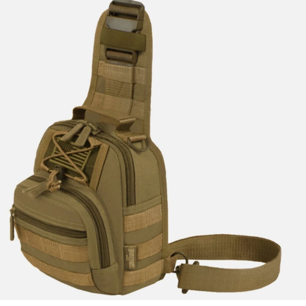 East West U.S.A 17" Tactical Military Sling Chest Utility Pack Bag Tan NWT